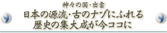 神々の国・出雲 日本の源流・古のナゾにふれる歴史の集大成が今ココに