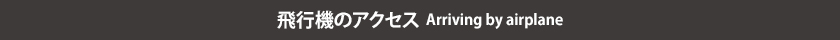 飛行機のアクセス Arriving by airplane